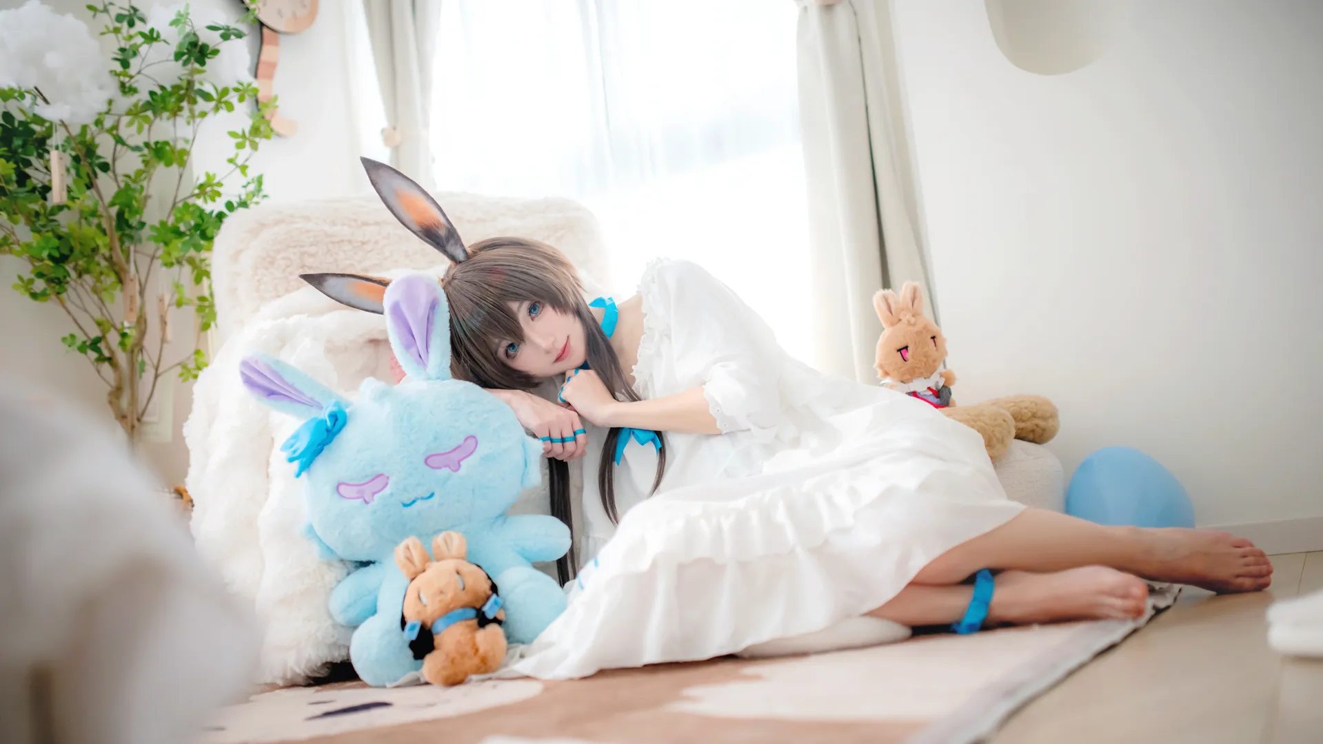 Anime-style photography, Arknights, Amiya cosplay, Amiya pajamas cosplay, Loungewear cosplay - Image 3