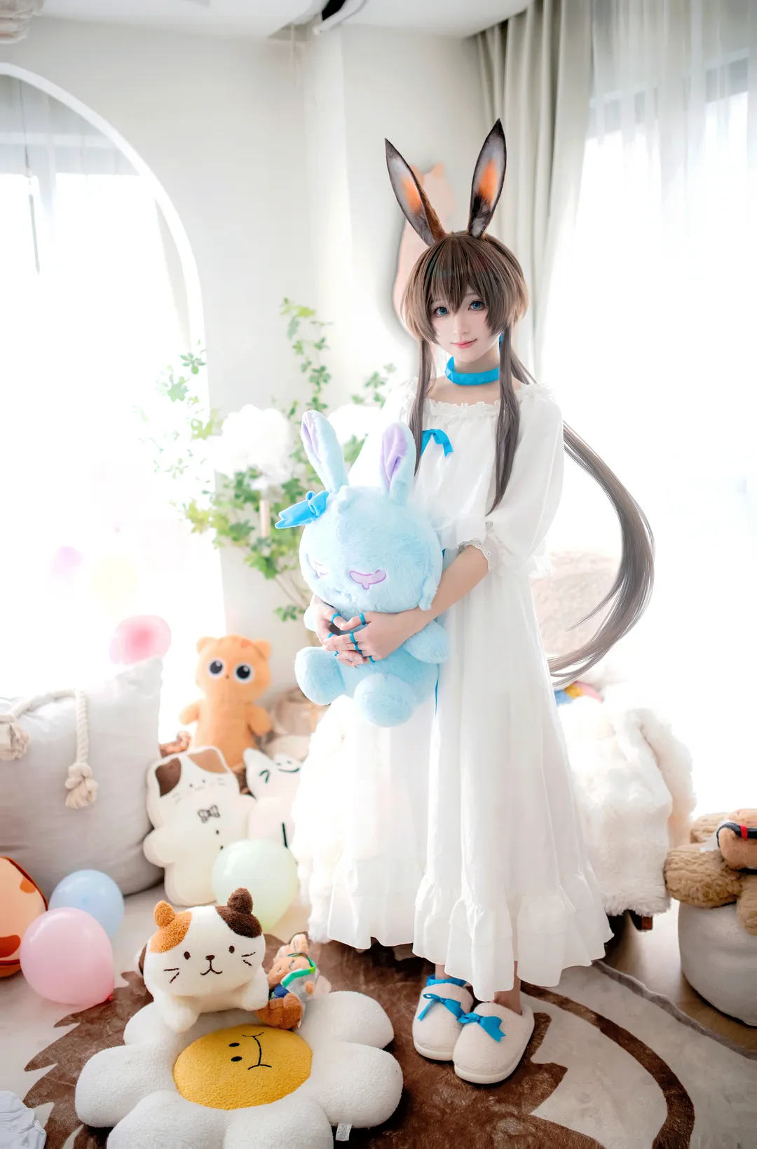 Anime-style photography, Arknights, Amiya cosplay, Amiya pajamas cosplay, Loungewear cosplay - Image 8