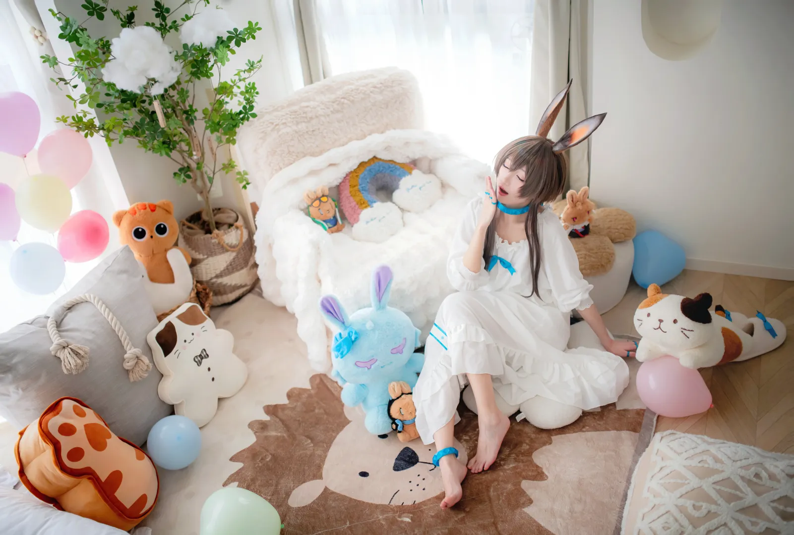 Anime-style photography, Arknights, Amiya cosplay, Amiya pajamas cosplay, Loungewear cosplay - Image 9