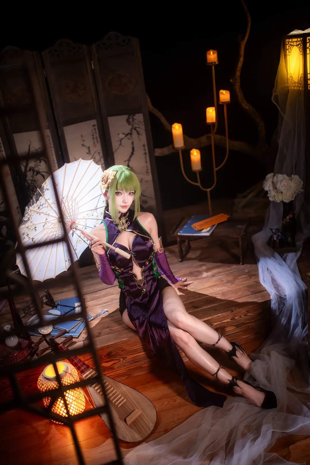 二次元摄影, 旗袍cos, 国风cosplay, C.C.cos, 叛逆的鲁路修