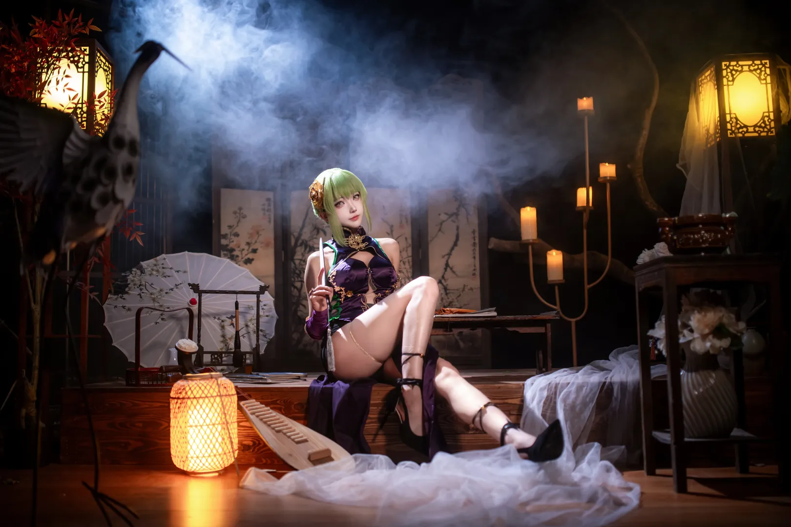 二次元撮影, チャイナドレス コスプレ, 中華風コスプレ, C.C. コスプレ, コードギアス 反逆のルルーシュ - 12枚目