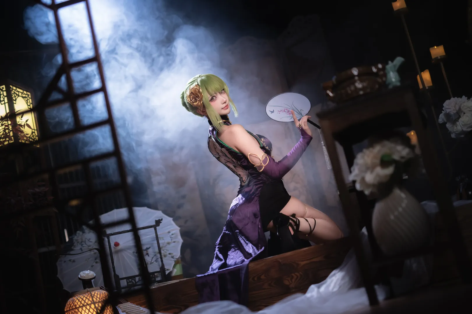 二次元撮影, チャイナドレス コスプレ, 中華風コスプレ, C.C. コスプレ, コードギアス 反逆のルルーシュ - 3枚目