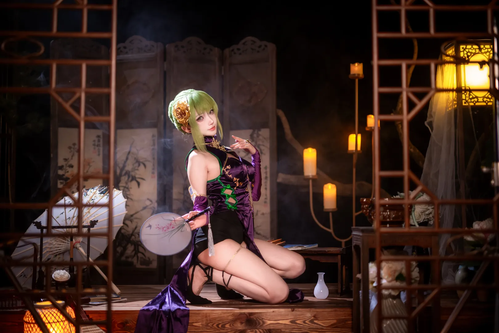 二次元撮影, チャイナドレス コスプレ, 中華風コスプレ, C.C. コスプレ, コードギアス 反逆のルルーシュ - 4枚目
