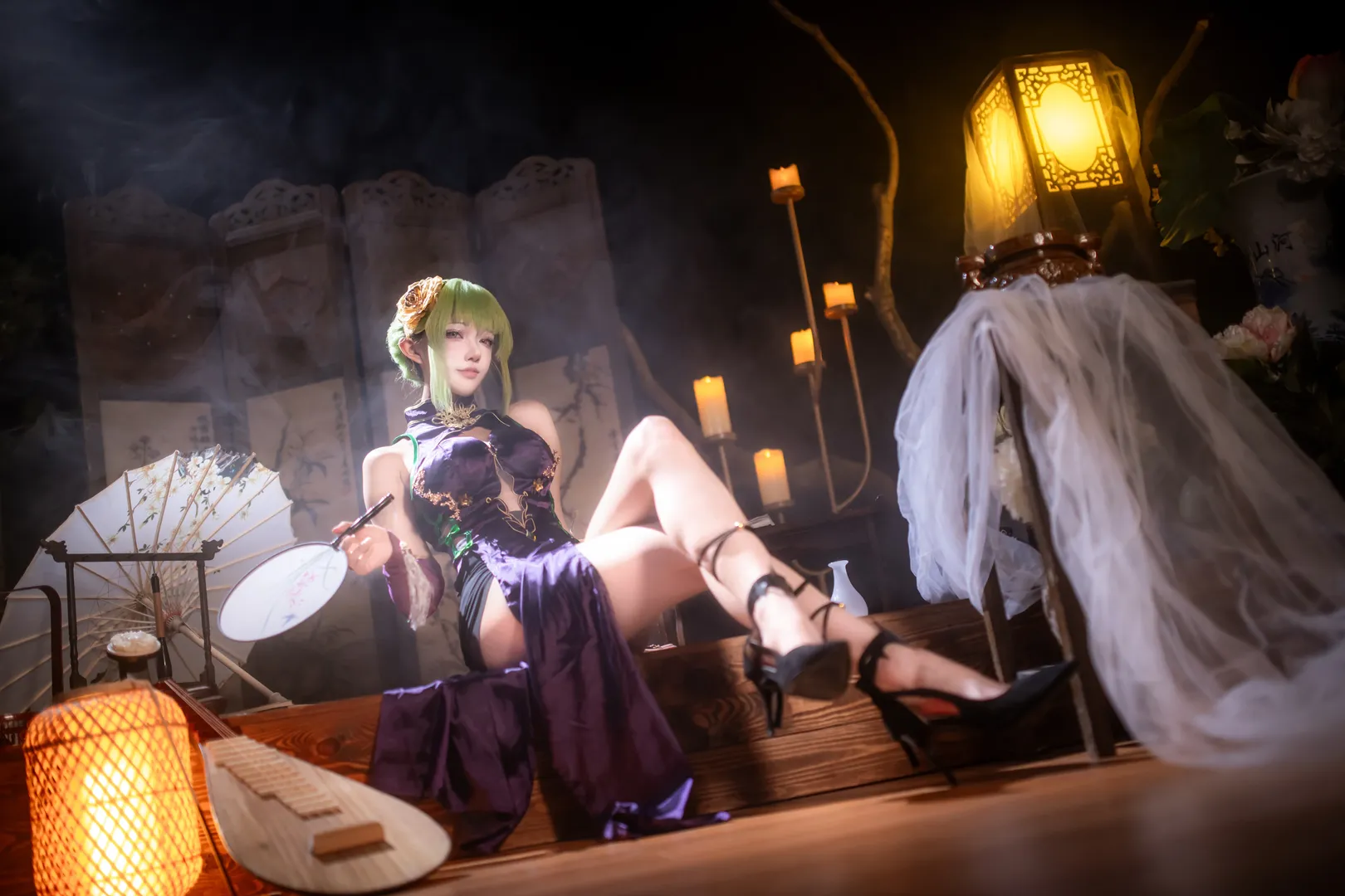 二次元撮影, チャイナドレス コスプレ, 中華風コスプレ, C.C. コスプレ, コードギアス 反逆のルルーシュ - 5枚目