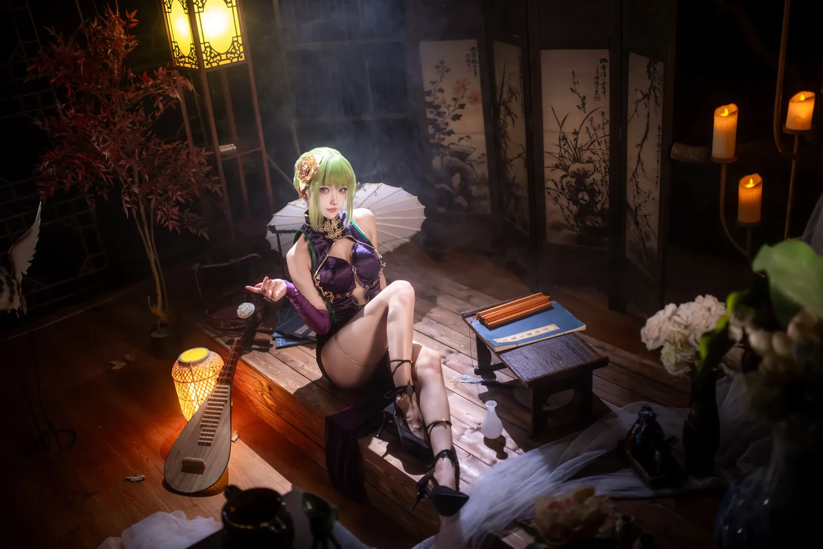 二次元撮影, チャイナドレス コスプレ, 中華風コスプレ, C.C. コスプレ, コードギアス 反逆のルルーシュ - 6枚目