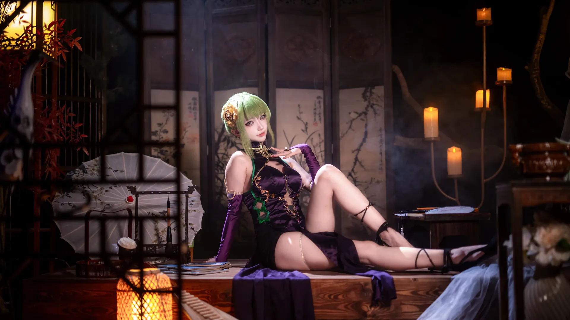 二次元撮影, チャイナドレス コスプレ, 中華風コスプレ, C.C. コスプレ, コードギアス 反逆のルルーシュ - 9枚目