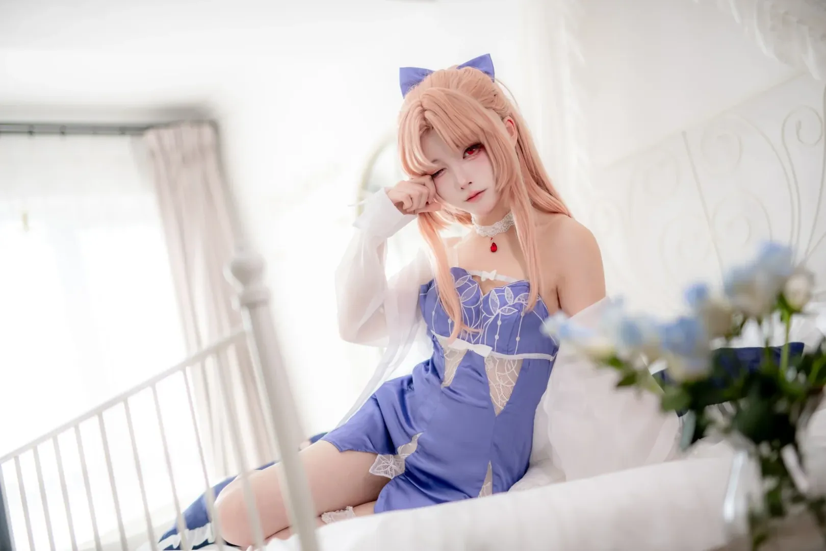 永劫无间, cosplay摄影, 妖刀姬cos, 重庆coser, 居家睡衣风 - 第6张