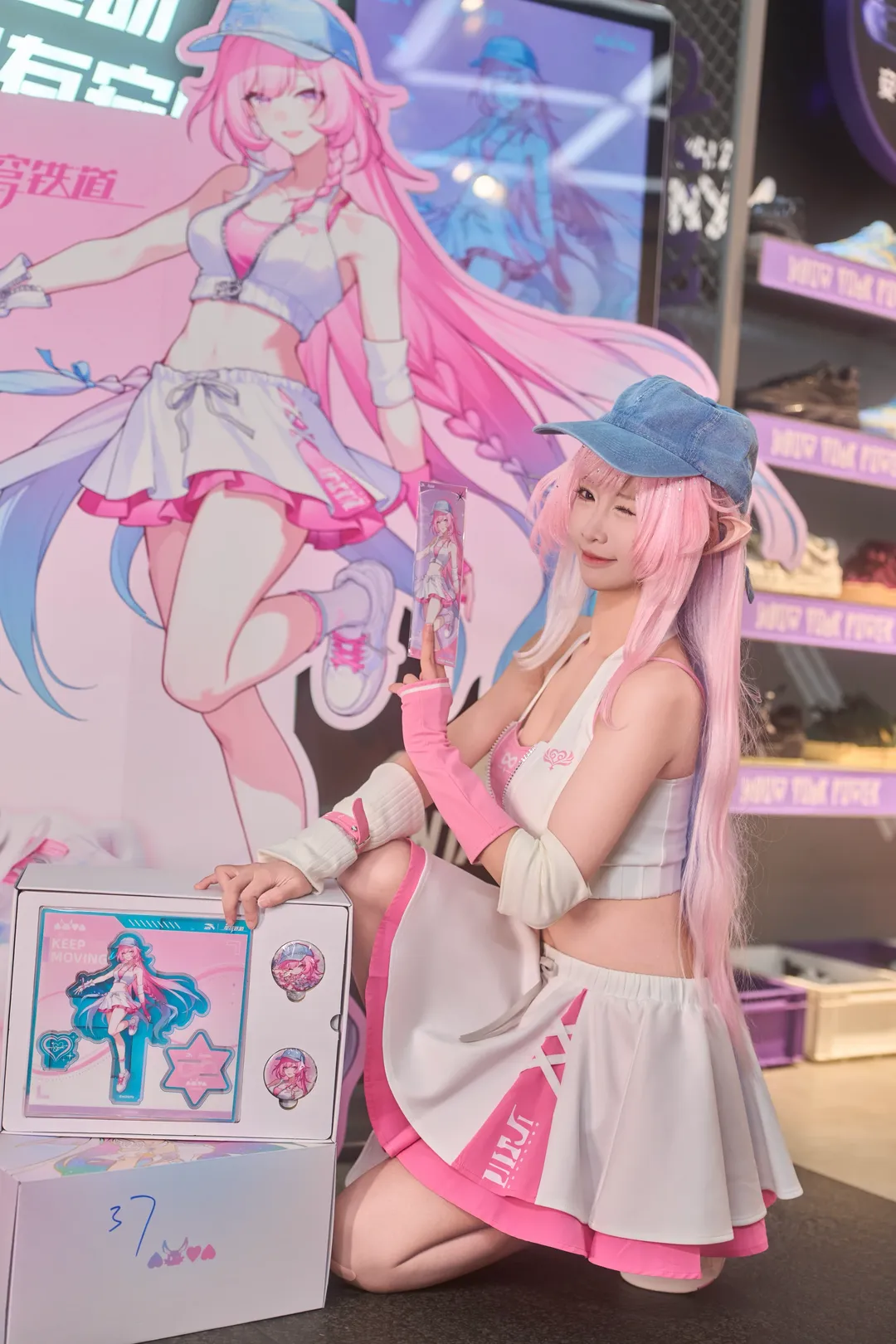昔涟cos, 崩坏星穹铁道, 运动风cosplay, 安踏星穹铁道联名, 粉发精灵耳 - 第3张