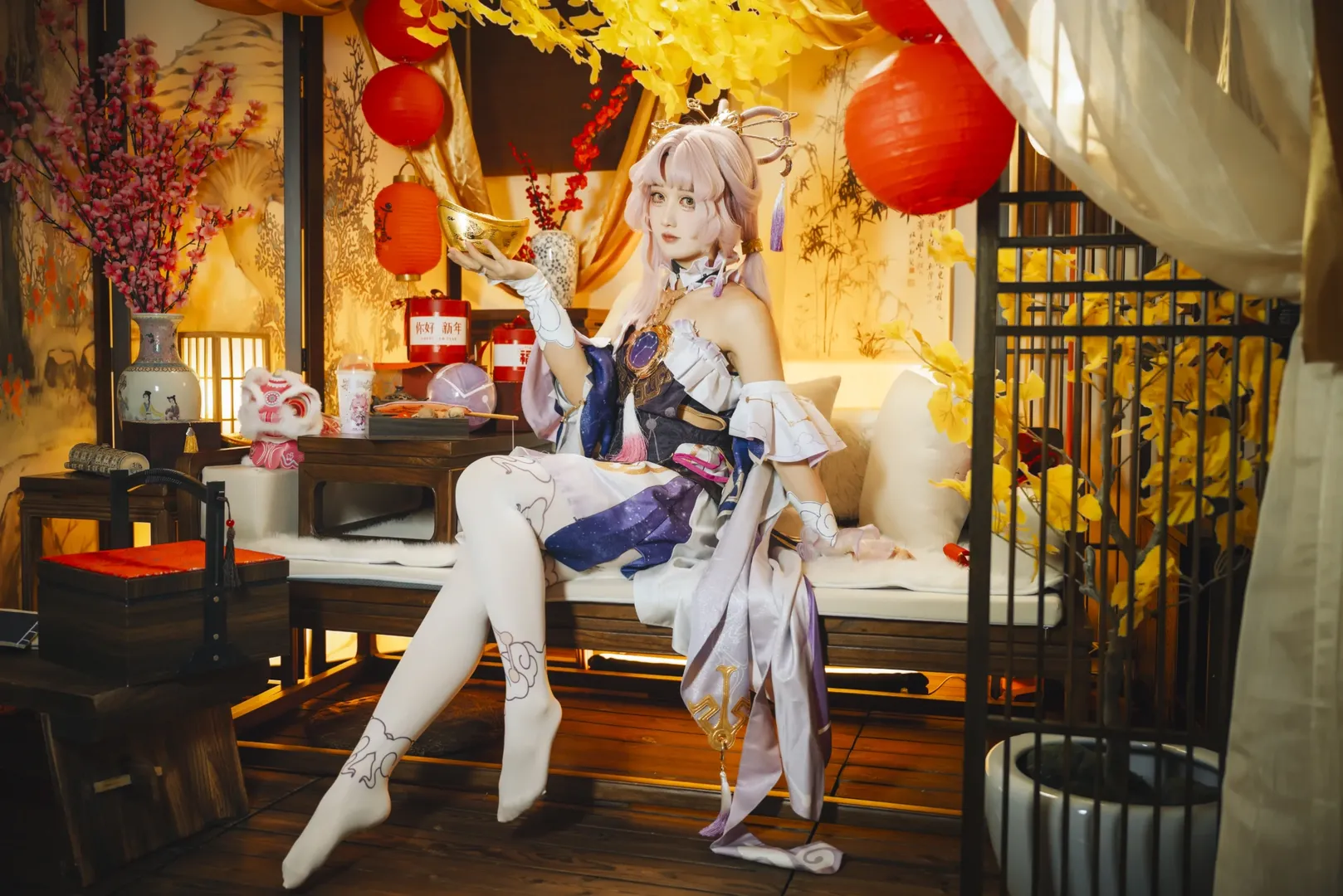 cosplay, Honkai: Star Rail, Fu Xuan cosplay, 2D daily life, New Year themed photography