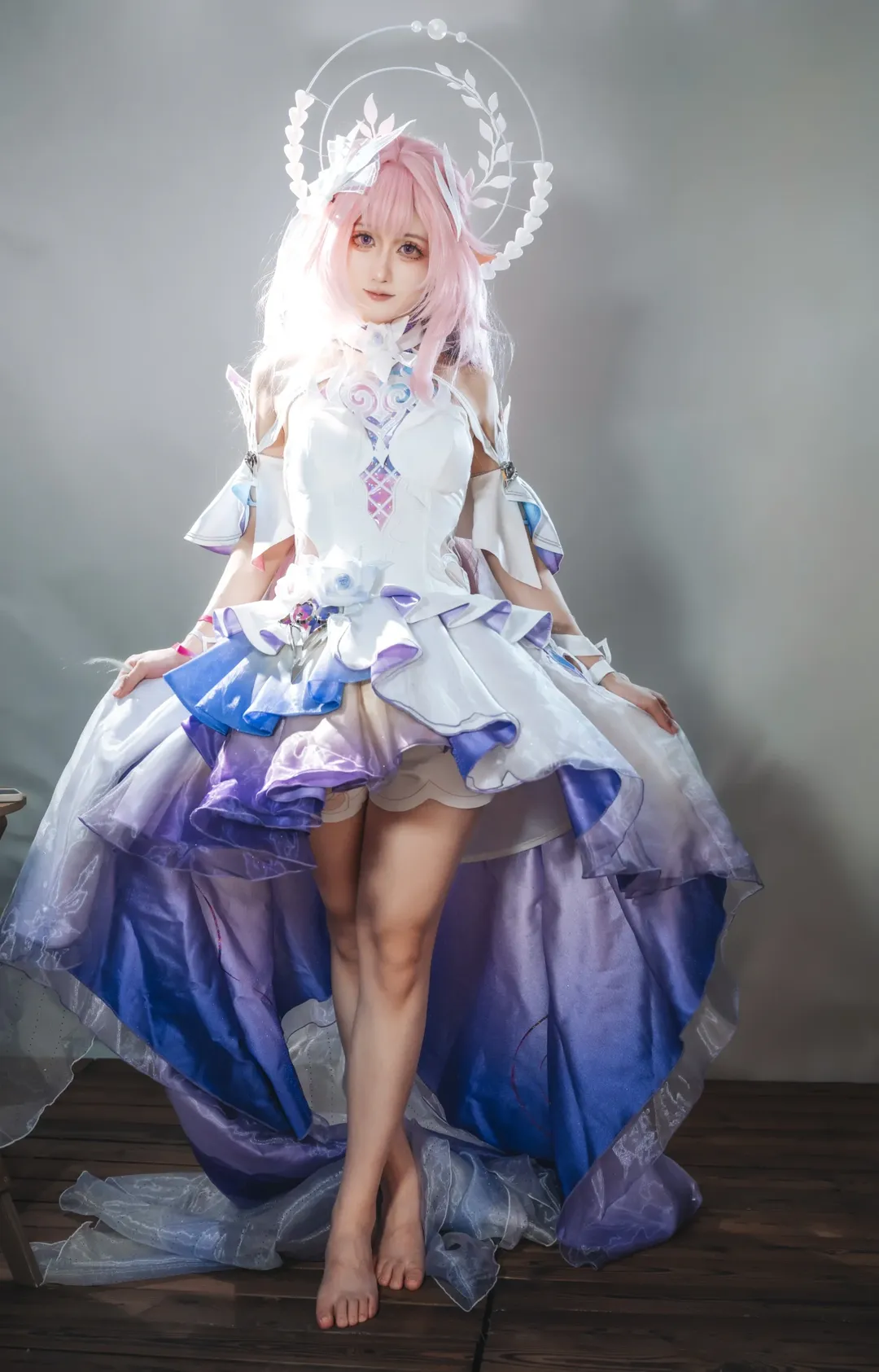 昔涟cos, 崩坏星穹铁道, cosplay摄影, 精灵少女妆造, 反光纱裙穿搭 - 第5张