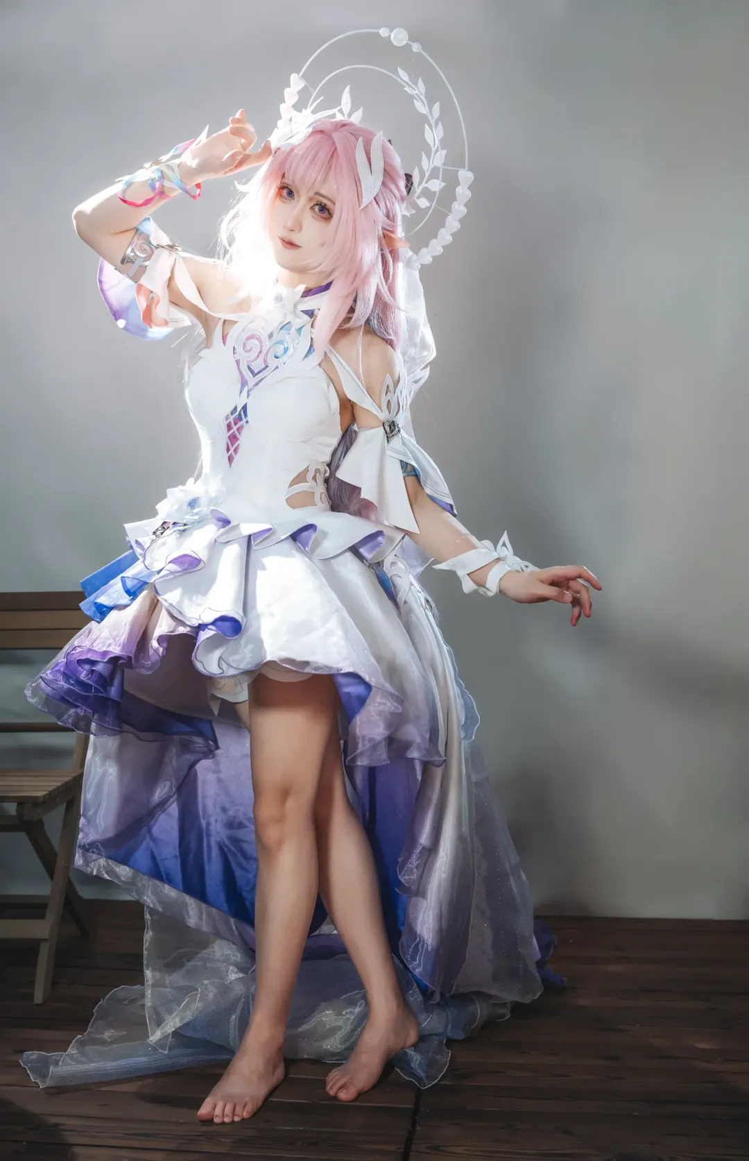 昔涟cos, 崩坏星穹铁道, cosplay摄影, 精灵少女妆造, 反光纱裙穿搭 - 第6张