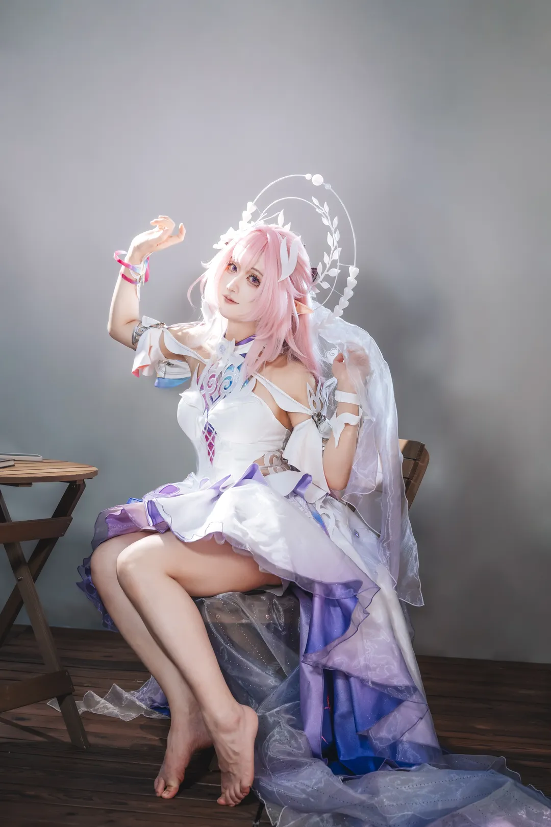昔涟cos, 崩坏星穹铁道, cosplay摄影, 精灵少女妆造, 反光纱裙穿搭 - 第7张