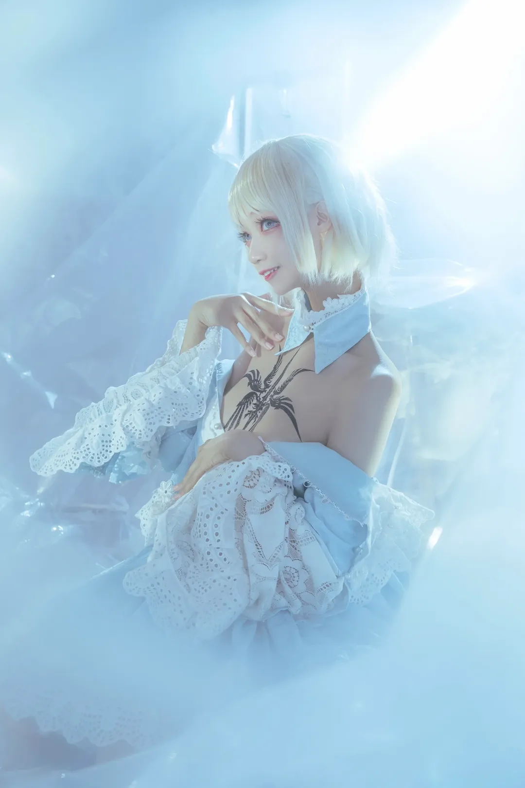 cosplay摄影, 沙条爱歌cos, FatePrototype, 苍银的碎片, 冷色调妆造