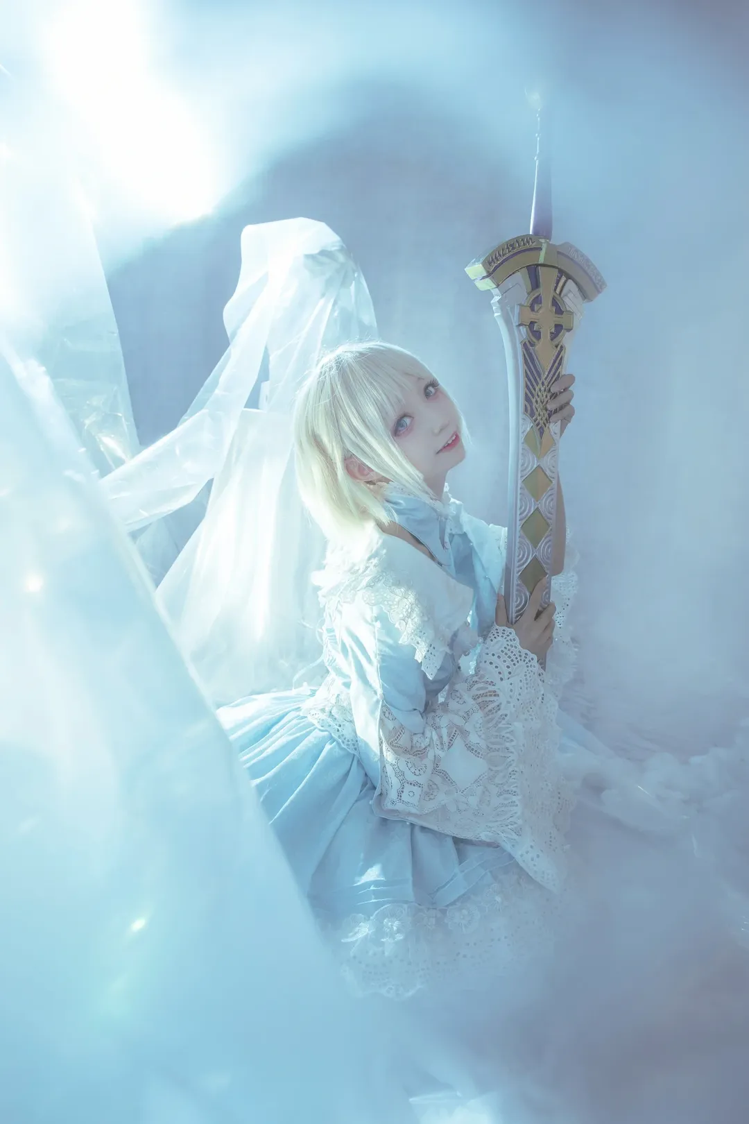 cosplay摄影, 沙条爱歌cos, FatePrototype, 苍银的碎片, 冷色调妆造 - 第5张