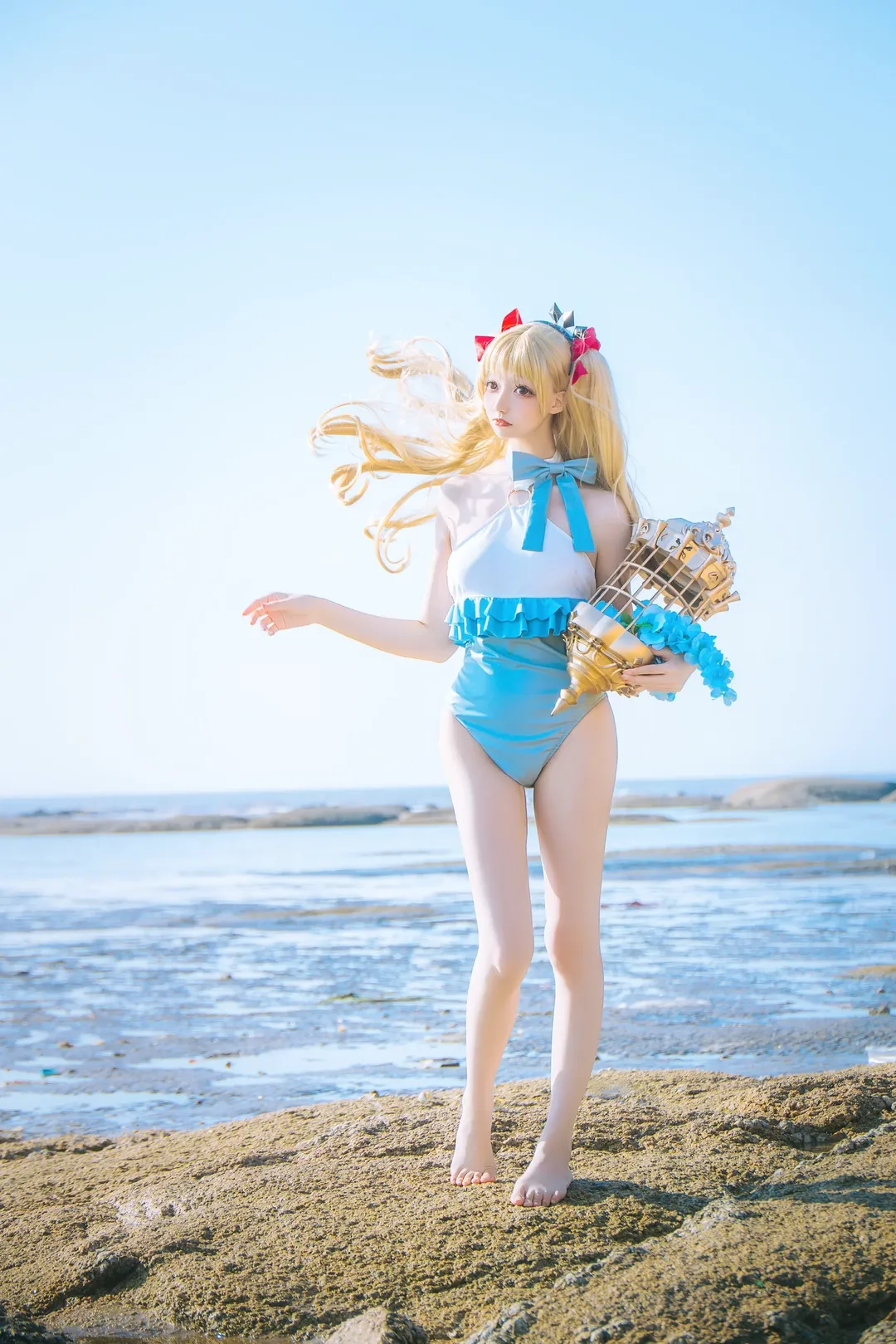 海边摄影, Fate/Grand Order, cosplay日常, 艾蕾cos, 泳装艾蕾