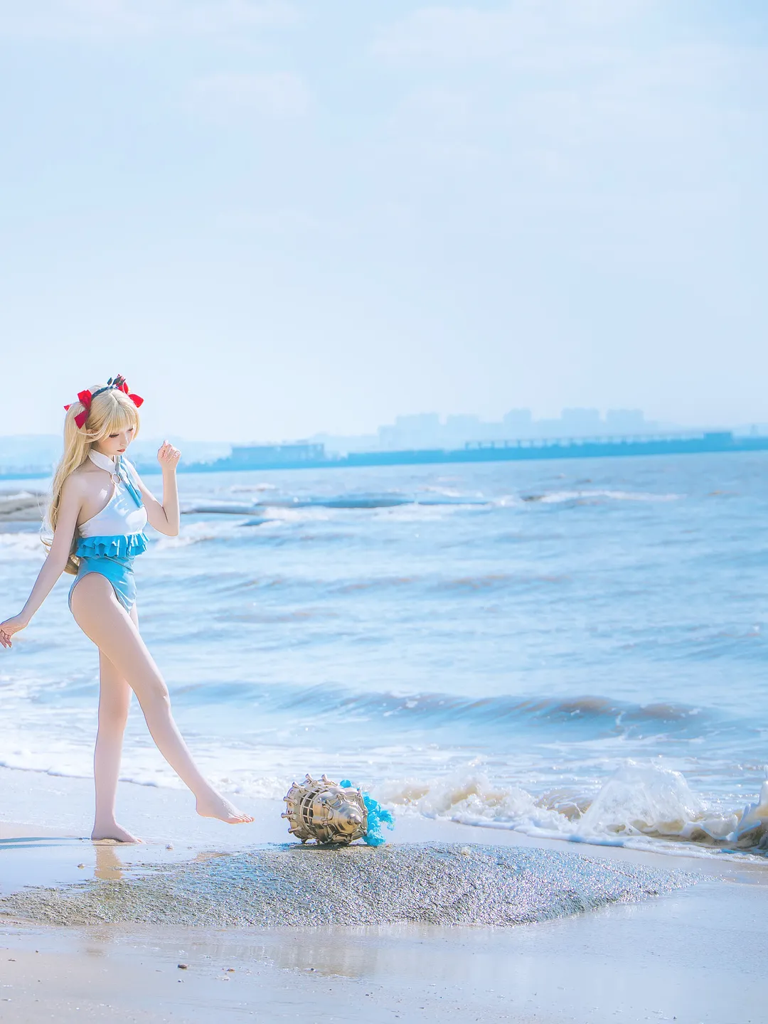 海边摄影, Fate/Grand Order, cosplay日常, 艾蕾cos, 泳装艾蕾 - 第11张