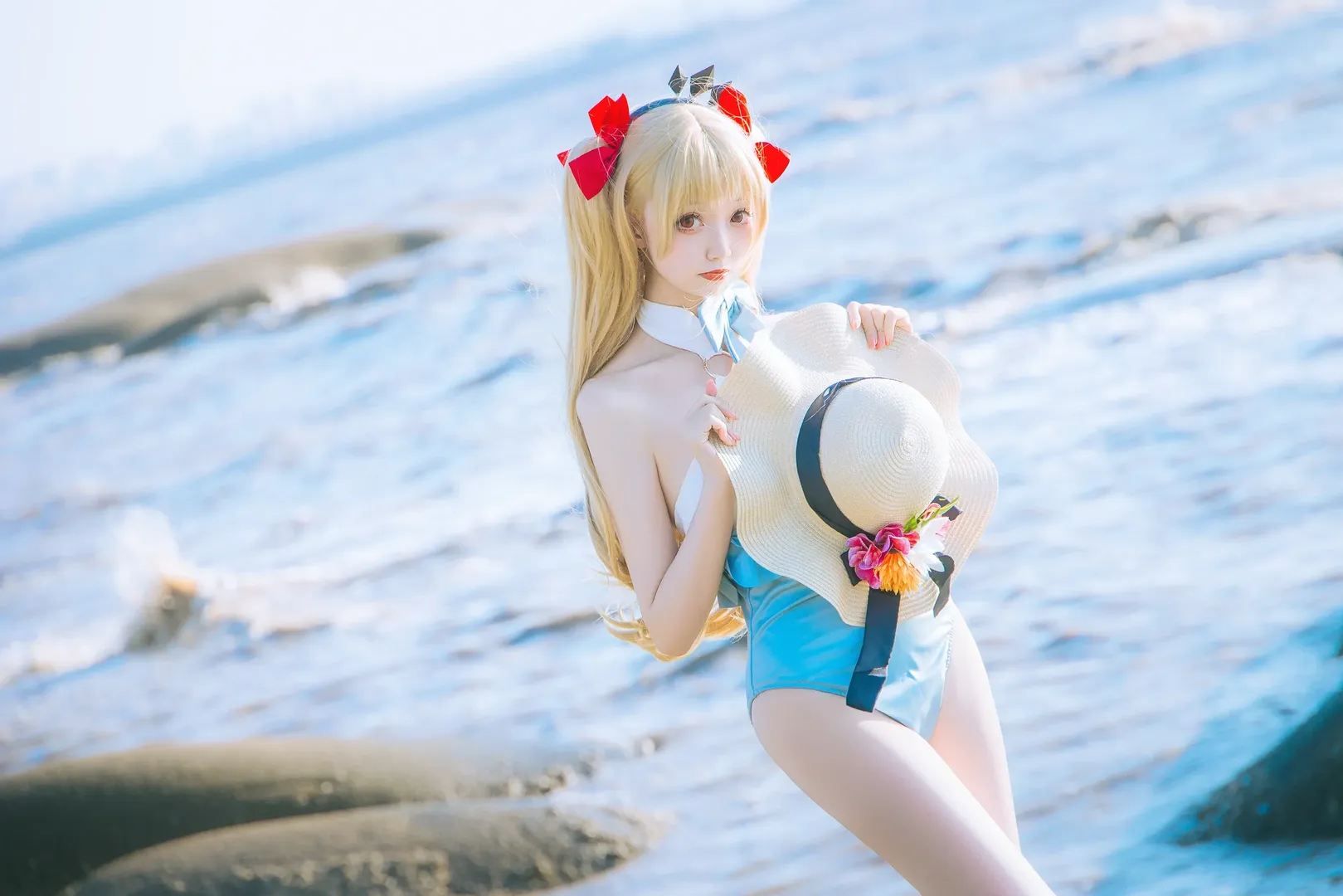 海边摄影, Fate/Grand Order, cosplay日常, 艾蕾cos, 泳装艾蕾 - 第18张