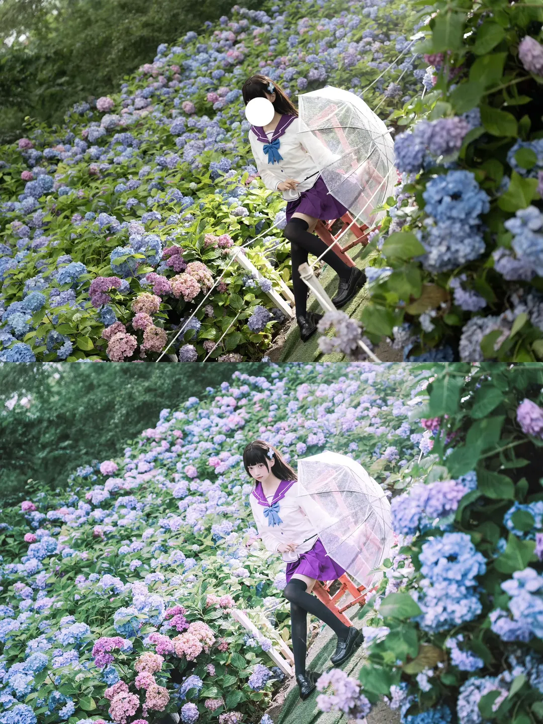 cosplay后期, 氛围感修图, 柔光质感, 萌系修脸, 修图前后对比 - 第8张