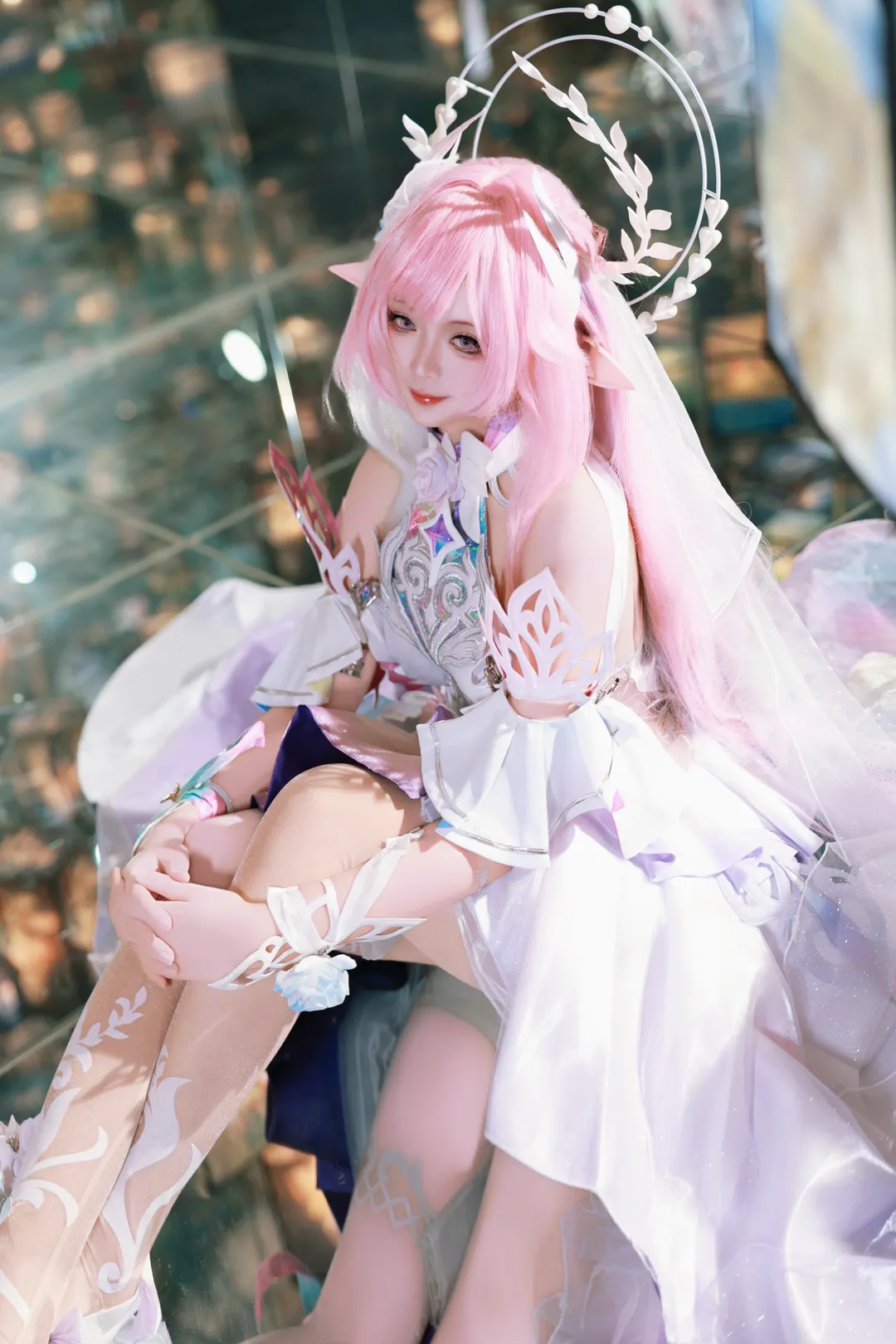 Cyrene Cosplay, Honkai: Star Rail, Anime cosplay, Elf ears, Pink wig - Image 1
