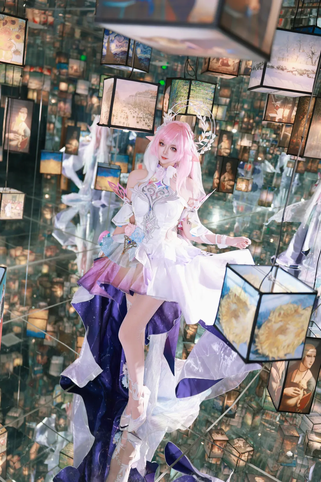 Cyrene Cosplay, Honkai: Star Rail, Anime cosplay, Elf ears, Pink wig