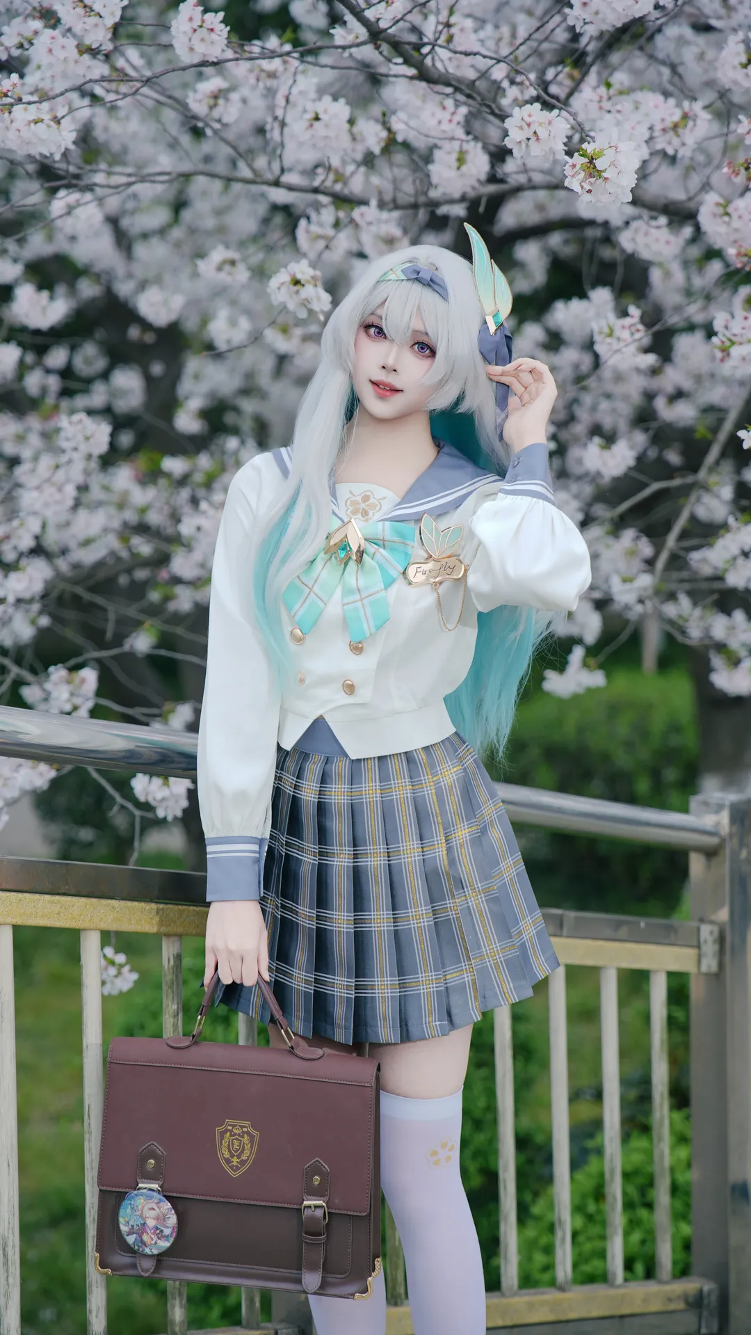二次元撮影, 崩壊：スターレイル, ホタル コスプレ, JK制服, 桜の季節