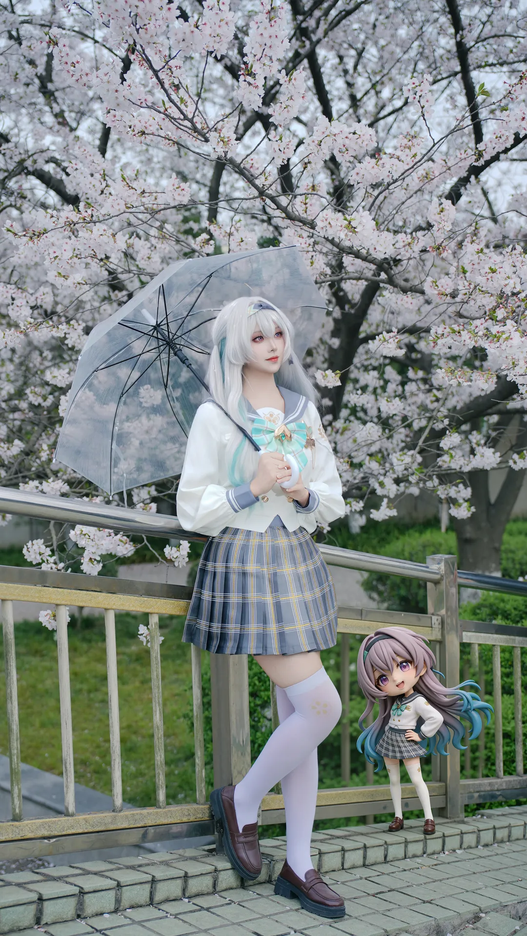二次元摄影, 崩坏星穹铁道, 流萤cos, JK制服, 樱花季 - 第2张