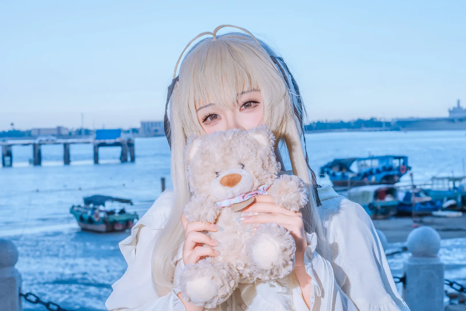 海边摄影, 二次元cosplay, 穹妹cos, 缘之空, 日系风