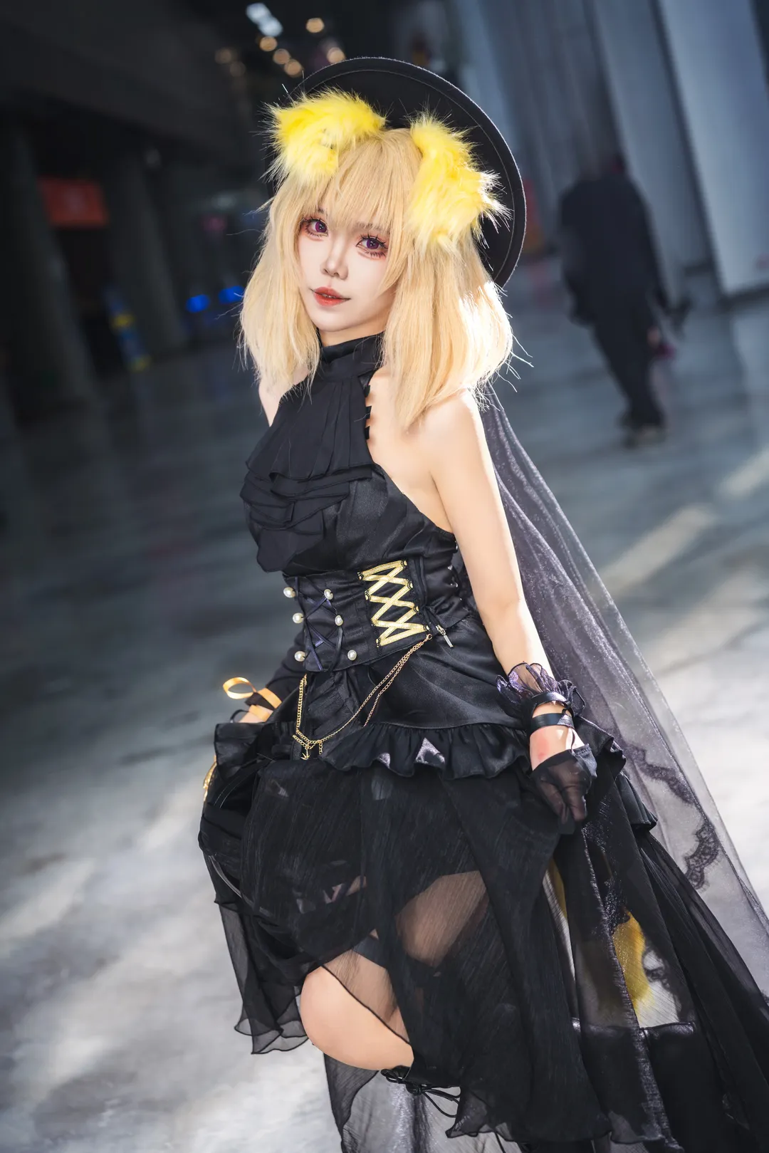 明日方舟, 三角初华cos, 哥特风穿搭, cosplay摄影, 笼中歌者 - 第5张