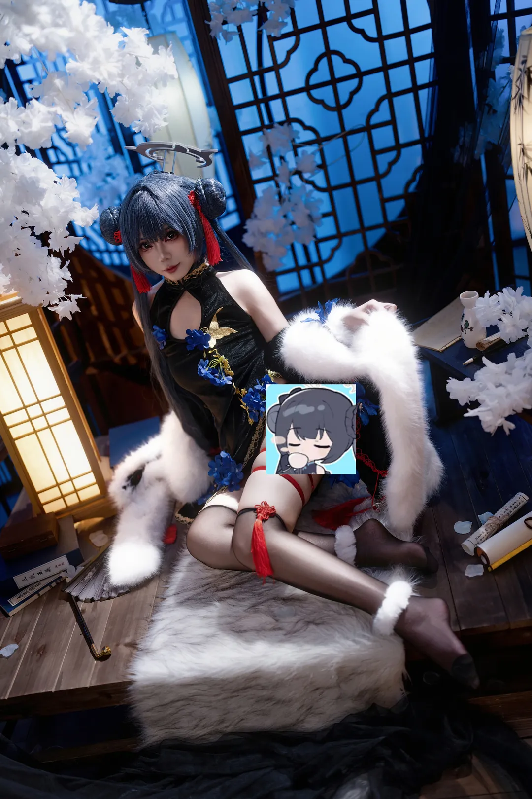 蔚蓝档案, 妃咲cos, 碧蓝档案, 二次元cosplay, 国风旗袍 - 第1张
