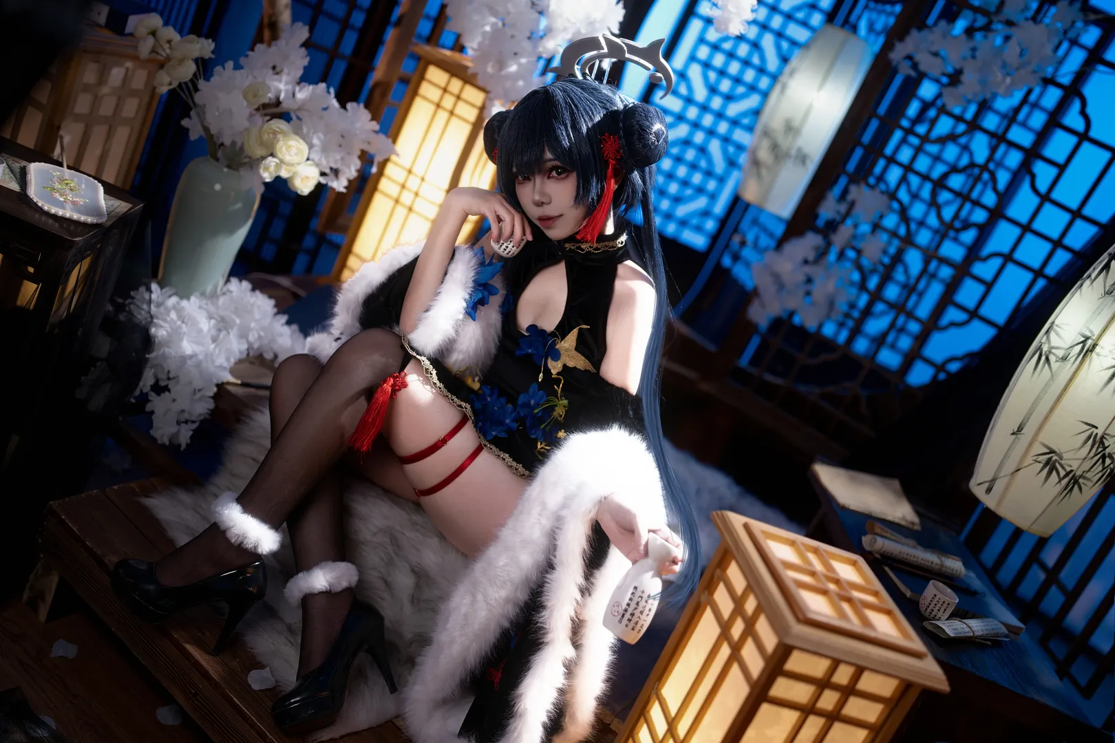 蔚蓝档案, 妃咲cos, 碧蓝档案, 二次元cosplay, 国风旗袍 - 第3张