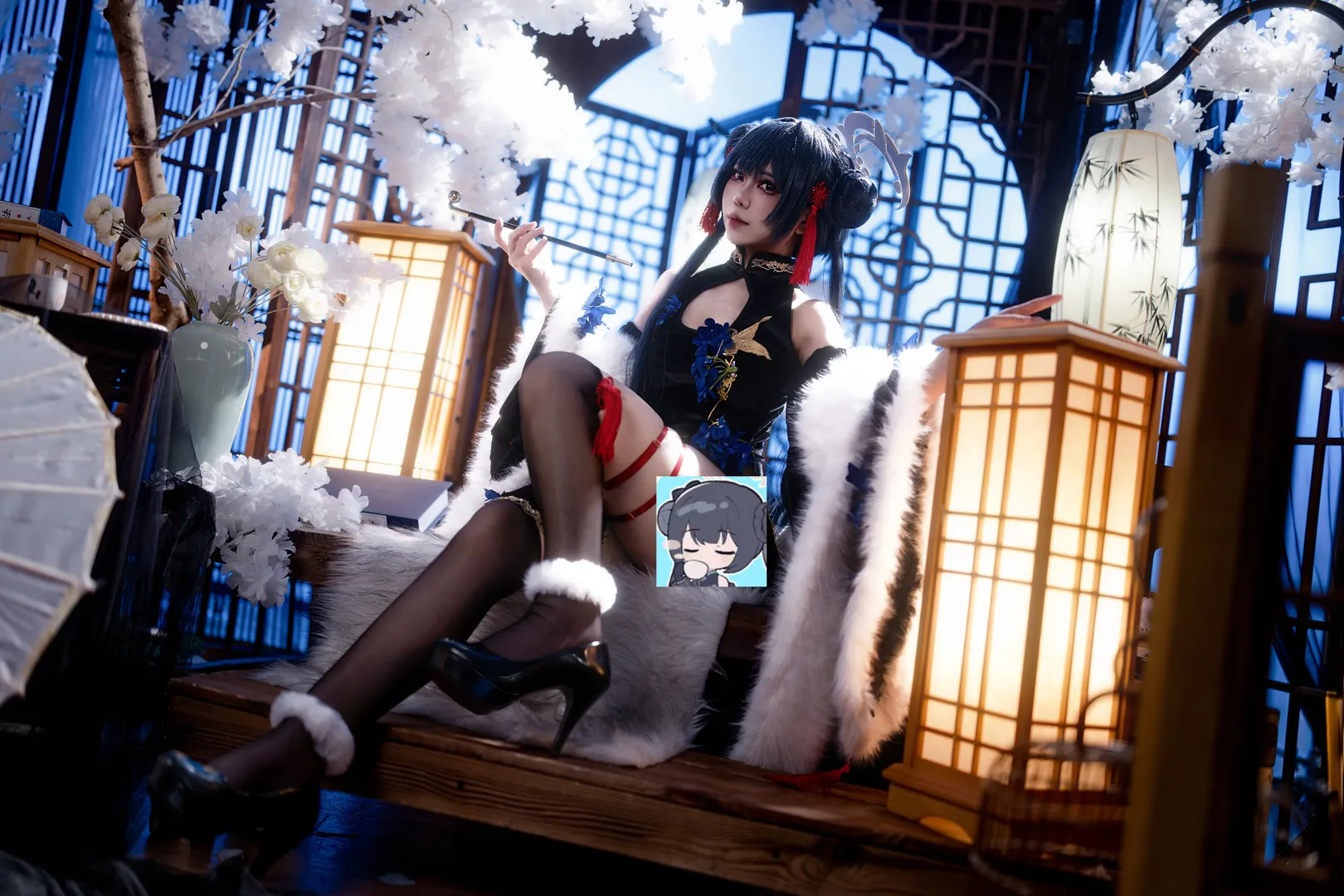 蔚蓝档案, 妃咲cos, 碧蓝档案, 二次元cosplay, 国风旗袍 - 第5张