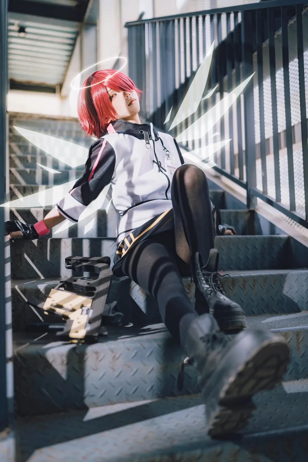 外景拍摄, 明日方舟, 红发角色, cosplay摄影, 能天使cos - 第1张