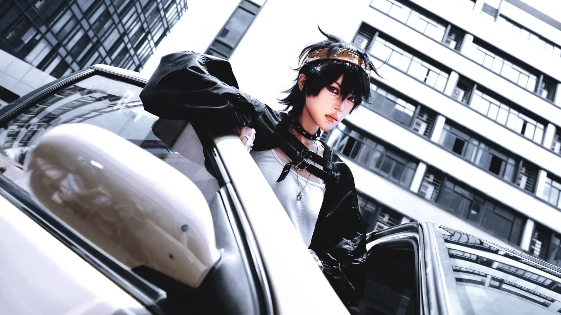 角色扮演, Cosplay分享, 纳兰迦cos, jojo的奇妙冒险 黄金之风, 机车街拍 - 第7张