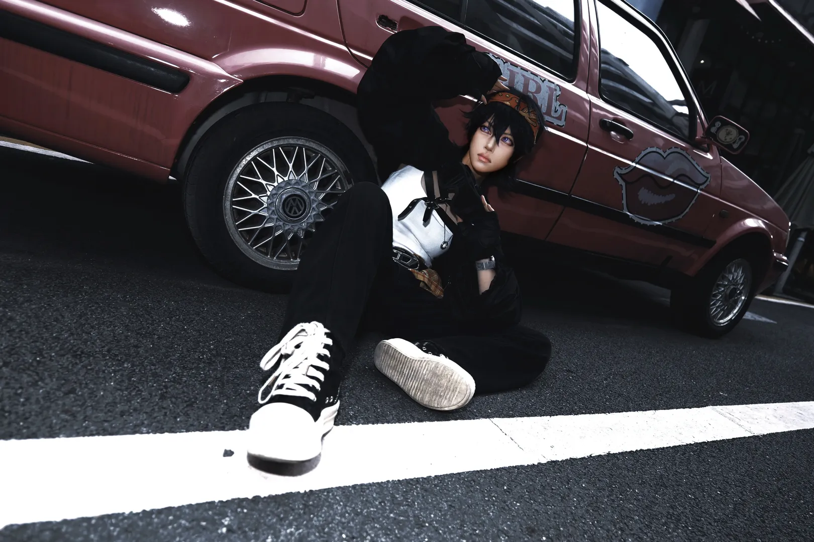 角色扮演, Cosplay分享, 纳兰迦cos, jojo的奇妙冒险 黄金之风, 机车街拍 - 第8张