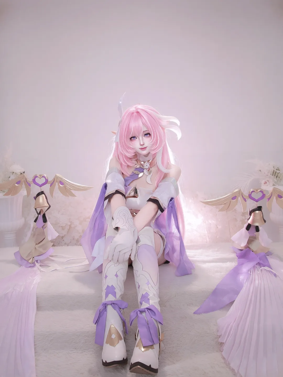 エリシア コスプレ, コスプレ, ピンクのロングヘア, 崩壊3rd, 人の律者 - 2枚目