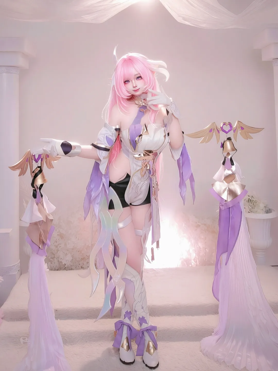 エリシア コスプレ, コスプレ, ピンクのロングヘア, 崩壊3rd, 人の律者 - 3枚目
