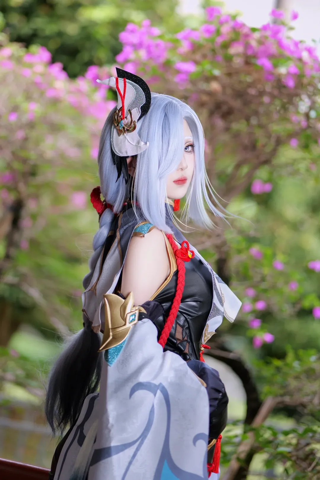 Genshin Impact, cosplay, Ancient style photography, Shenhe cosplay, Chinese garden - Image 3