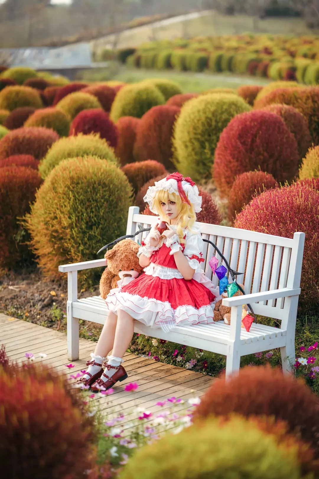 東方Project, 芙蘭朵露cos, 洛麗塔洋裝, 二次元外景, 地膚草