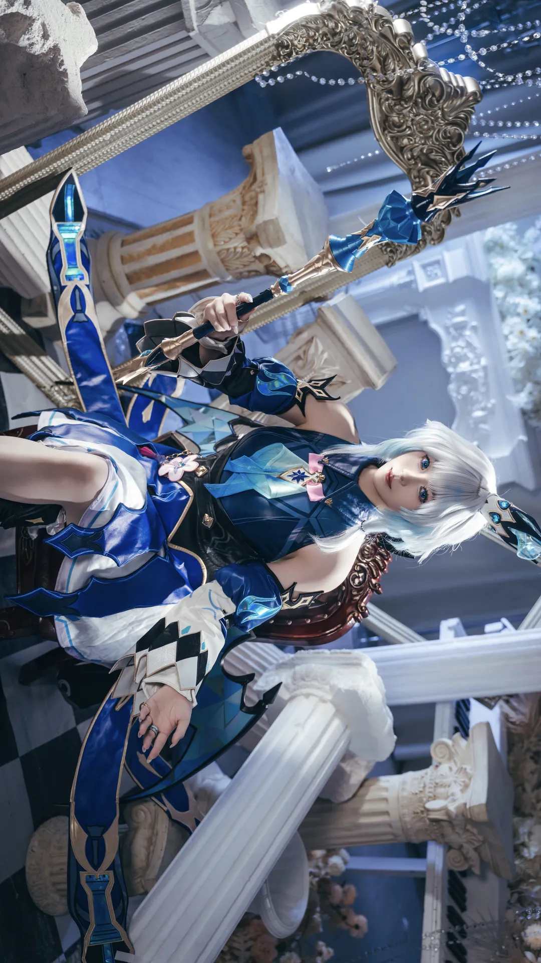 Honkai: Star Rail, Cosplay photography, Cerydra cosplay, Blue and white style cosplay, Advanced cosplayer
