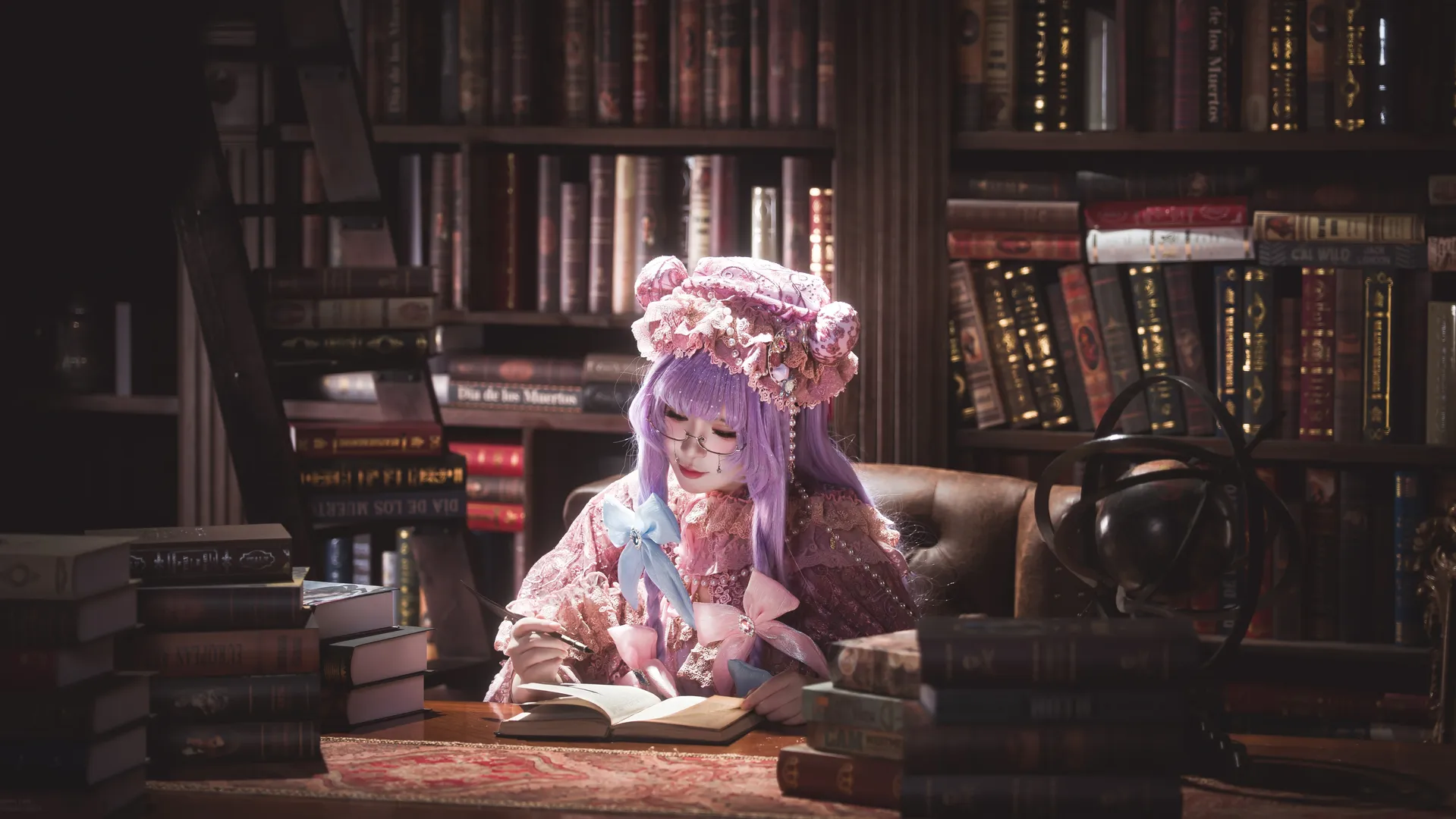 东方project, 帕秋莉cos, 不动的大图书馆, 紫发魔女, 图书馆写真 - 第4张