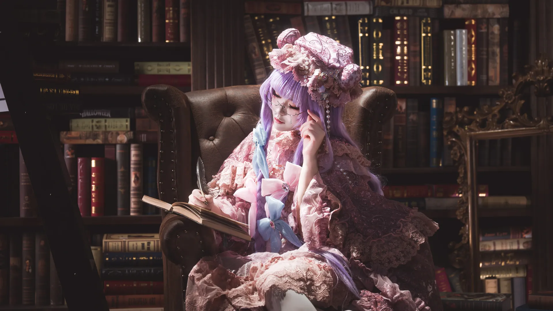 东方project, 帕秋莉cos, 不动的大图书馆, 紫发魔女, 图书馆写真 - 第5张