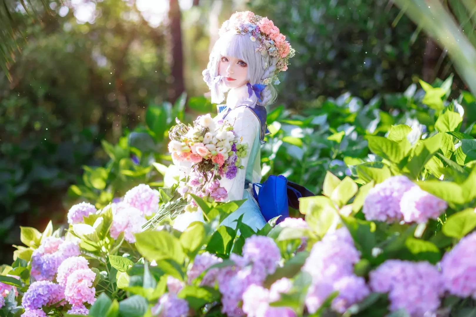 Cosplay, 原神, 氛围感, 神里绫华cos, 樱花花环 - 第3张