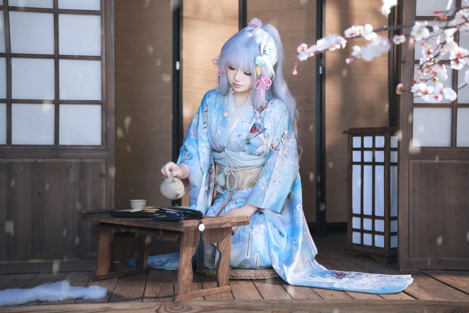 二次元, 原神, 和风, 神里绫华cos, 雪景 - 第2张