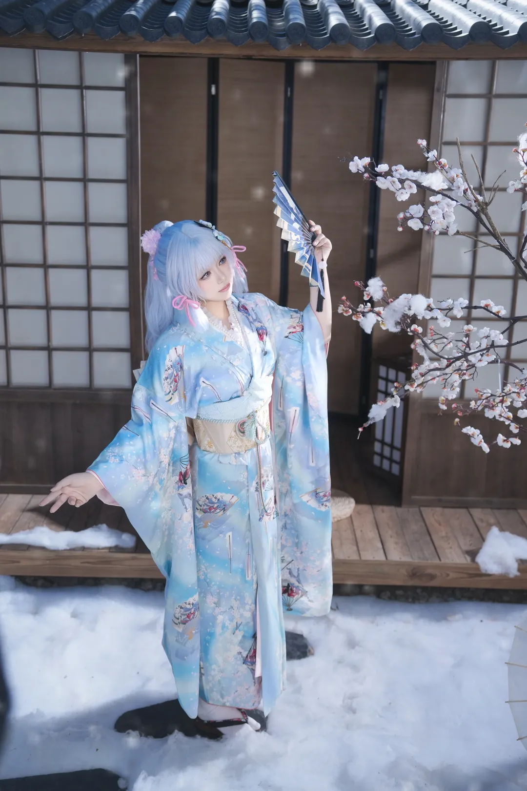 二次元, 原神, 和风, 神里绫华cos, 雪景 - 第3张