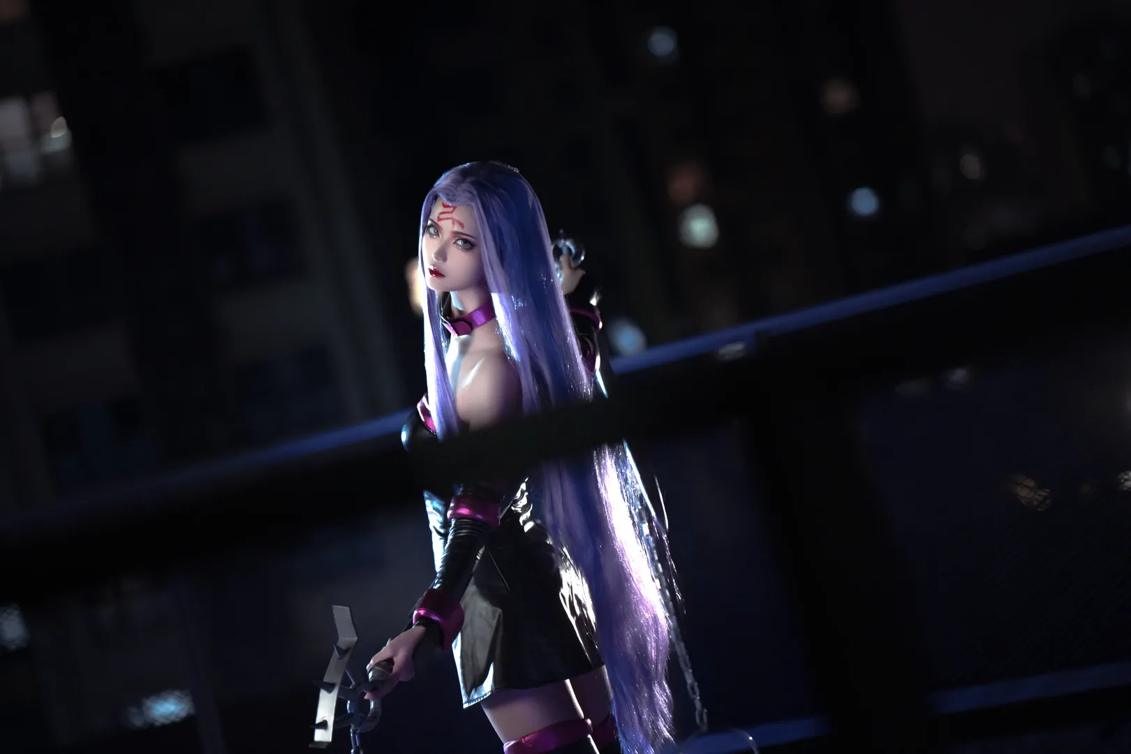 Fate/Grand Order, Fateシリーズ, 夜景ポートレート, コスプレ撮影, メドゥーサコスプレ - 5枚目