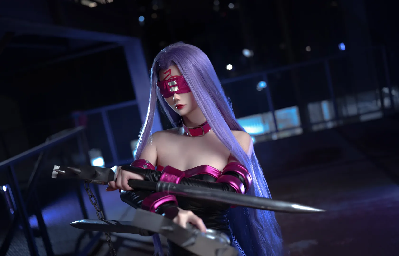Fate/Grand Order, Fateシリーズ, 夜景ポートレート, コスプレ撮影, メドゥーサコスプレ - 6枚目