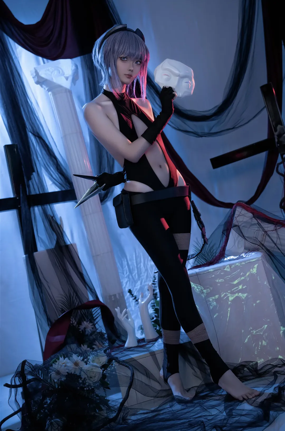 Fate系列, cosplay摄影, 暗黑风, 静谧哈桑cos, 双色光影 - 第1张