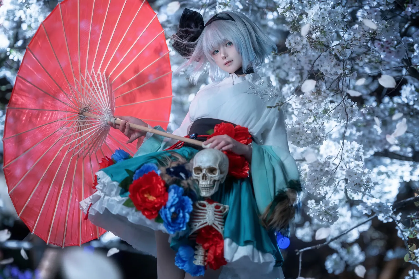 东方project, 魂魄妖梦cos, 夜樱, 漫花庄园, 人像摄影 - 第3张