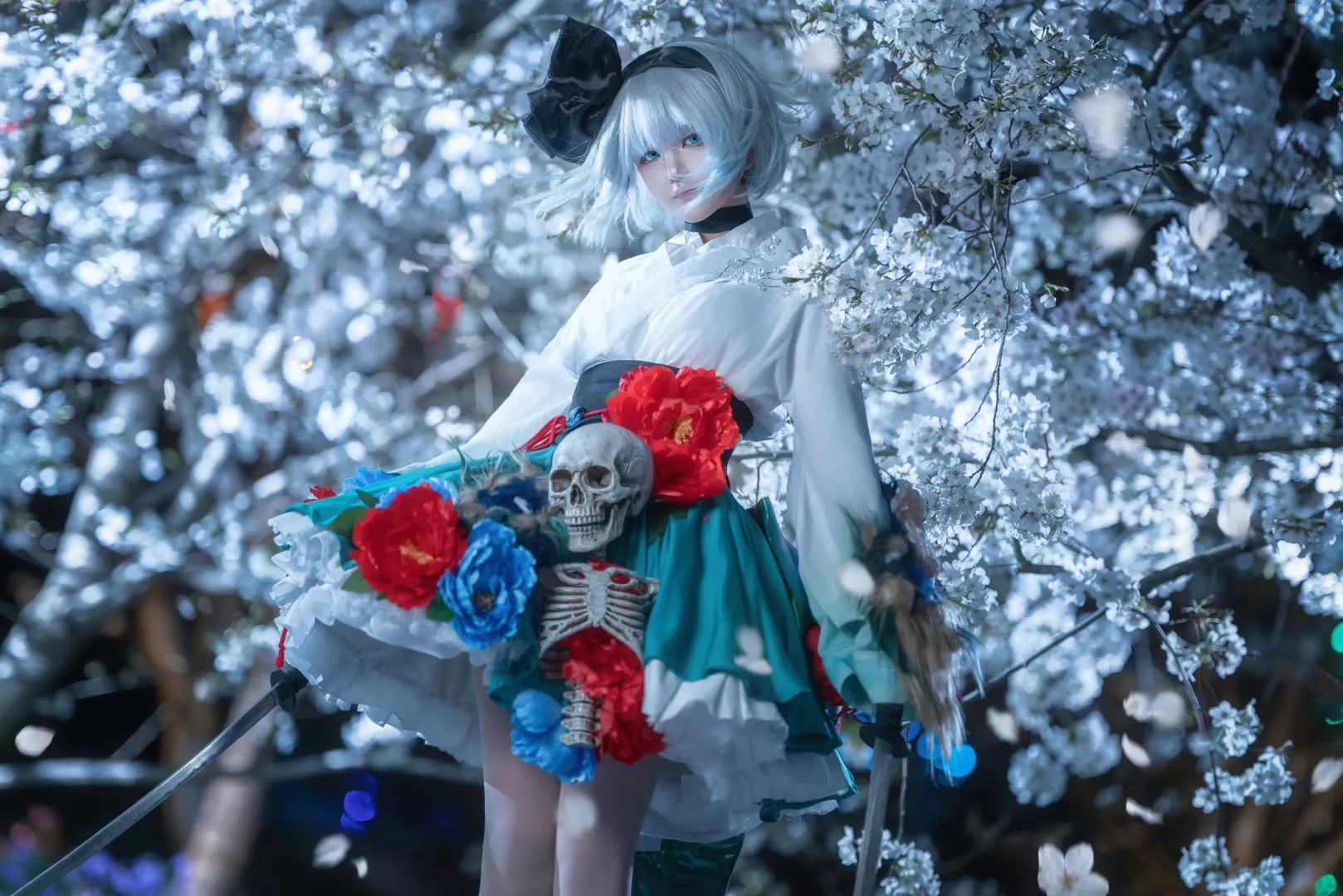 东方project, 魂魄妖梦cos, 夜樱, 漫花庄园, 人像摄影 - 第4张