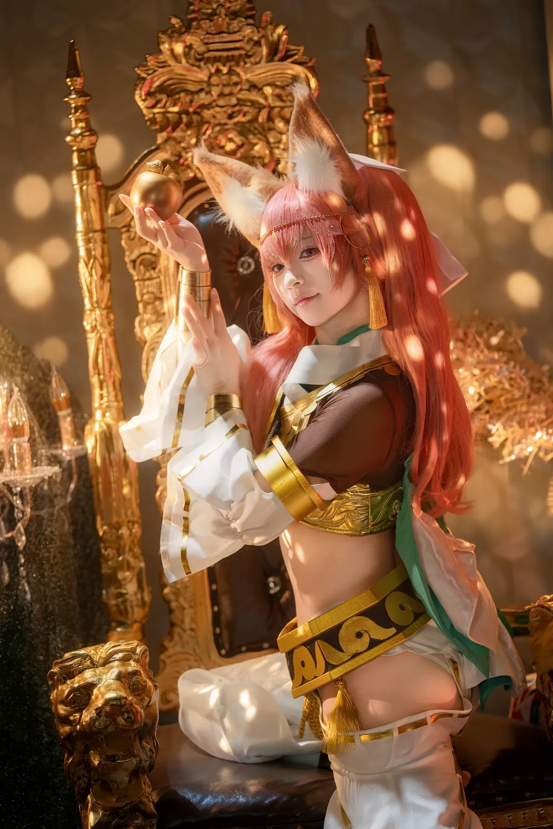 コスプレ写真, 雰囲気のある写真, 玉藻の前 コスプレ, 妖狐スタイル, 金色の光斑